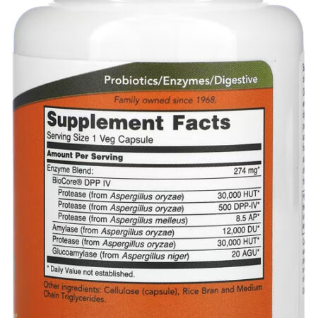 Gluten Digest Enzimas Digestivas Now Foods 60 Veg Caps 5un - Imagem 5