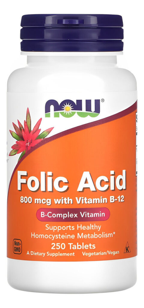 Ácido Fólico E Vitamina B12 800mcg Now Foods 250tabs - Imagem 2
