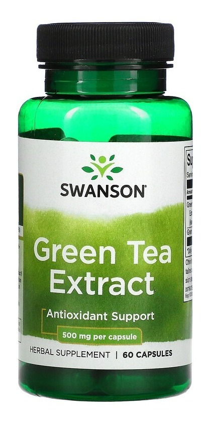 Extrato Chá Verde Green Tea Extract 500 Mg 60 Caps - Swanson Sabor Sem Sabor