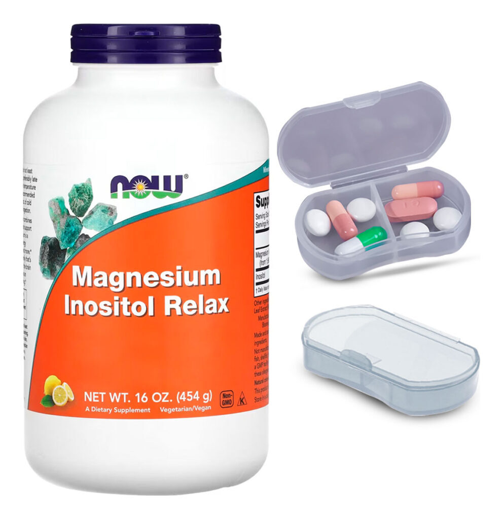 Magnésio Inositol Relax Pó Now Limonada + Porta Cápsulas