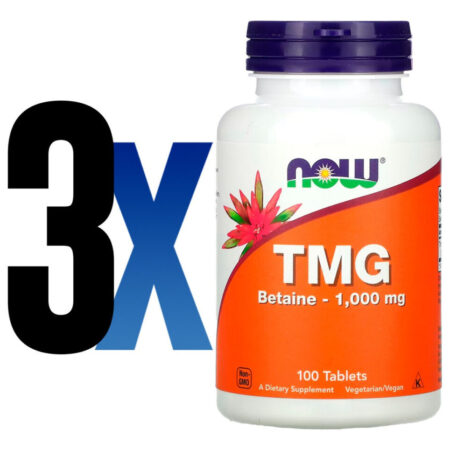 Tmg Betaína 1000mg 100 Tabs Importado 3un Now Foods - Imagem 2