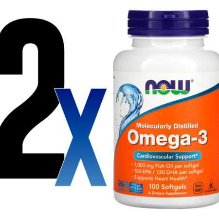 Ômega-3 Molecularmente Destilados Now Foods 100softgels 2un - Imagem 2