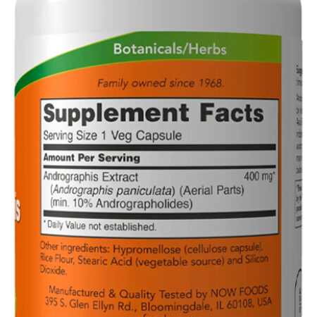 Extrato Andrographis 400mg Now Foods 90 Cáps Importado - Imagem 2