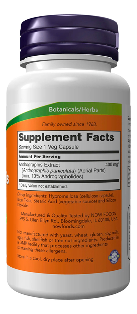 Extrato Andrographis 400mg Now Foods 90 Cáps Importado - Imagem 2