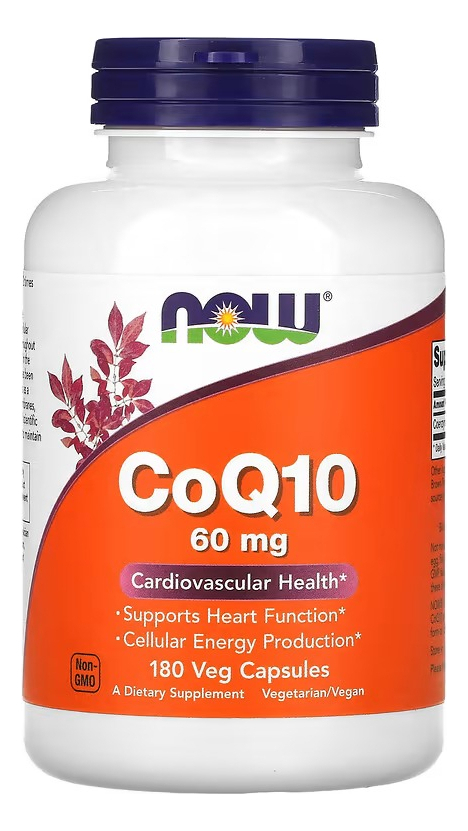 Now Foods Coq10 Cardiovascular Health 60 Mg 180 Cápsulas, Sabor Sem Sabor