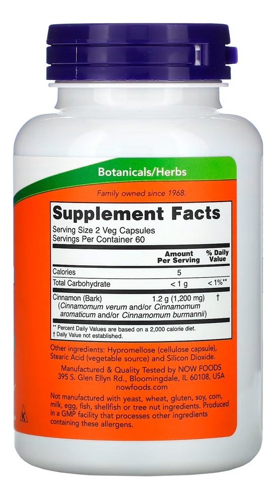 Casca De Canela 600mg 120 Cáps Importado 3un Now Foods - Imagem 4