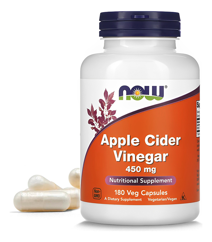 Now Foods Suplemneto Vinagre De Maçã 450mg 180 Veg Capsulas