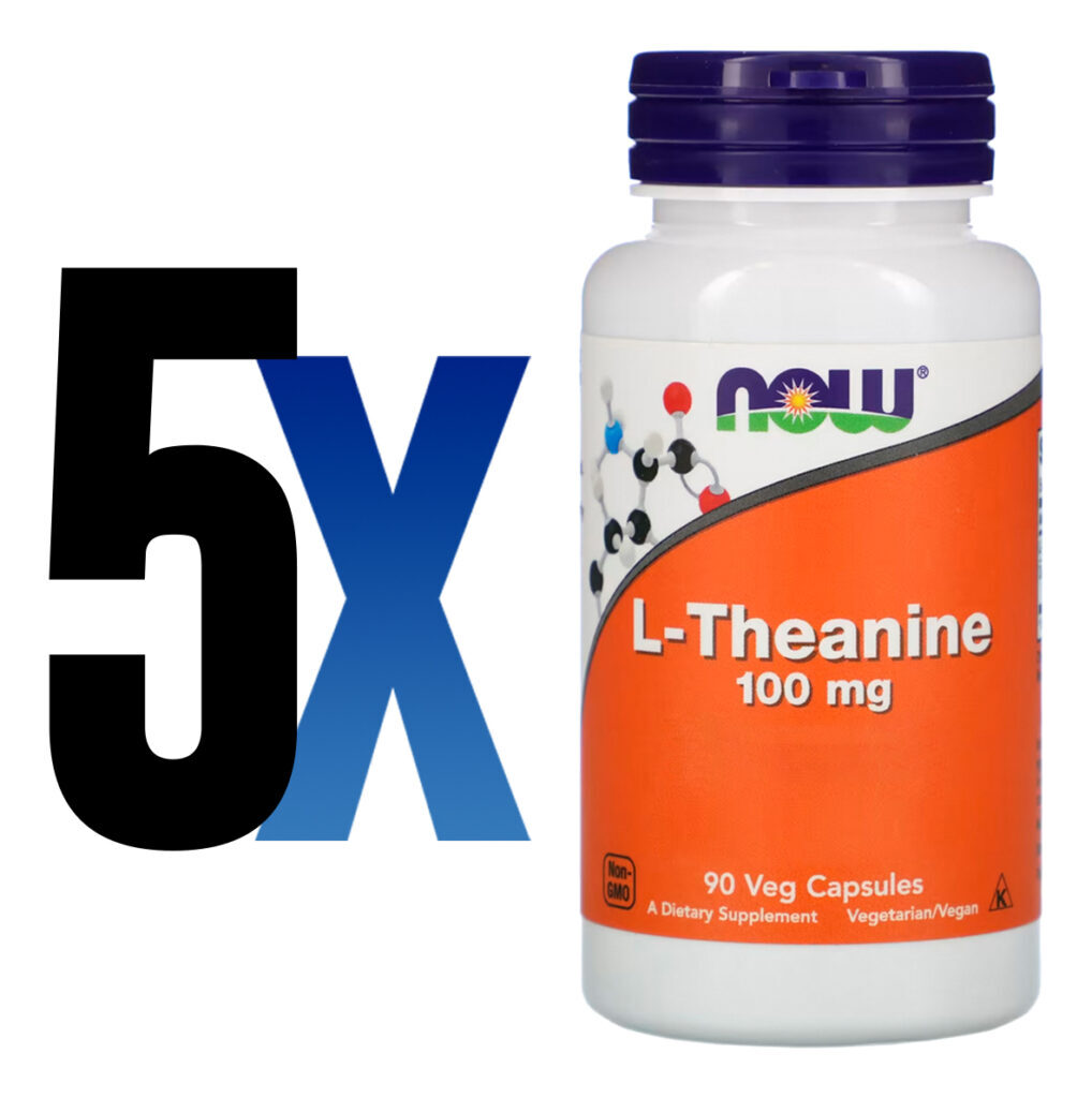 L-theanine Teanina 100mg Now Foods 90 Veg Cáps Importado 5un - Imagem 2