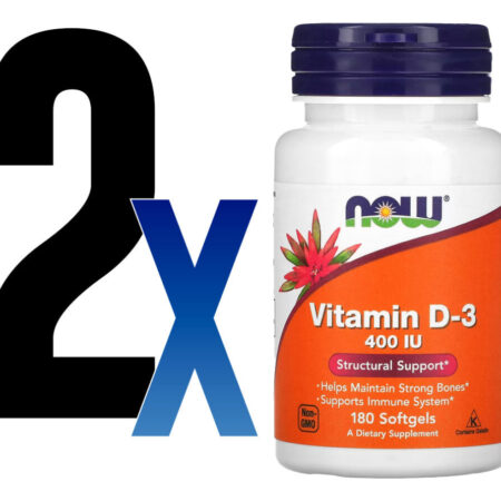 Vitamina D-3 Now Foods 400 Iu 180 Caps Softgels 2un - Imagem 2
