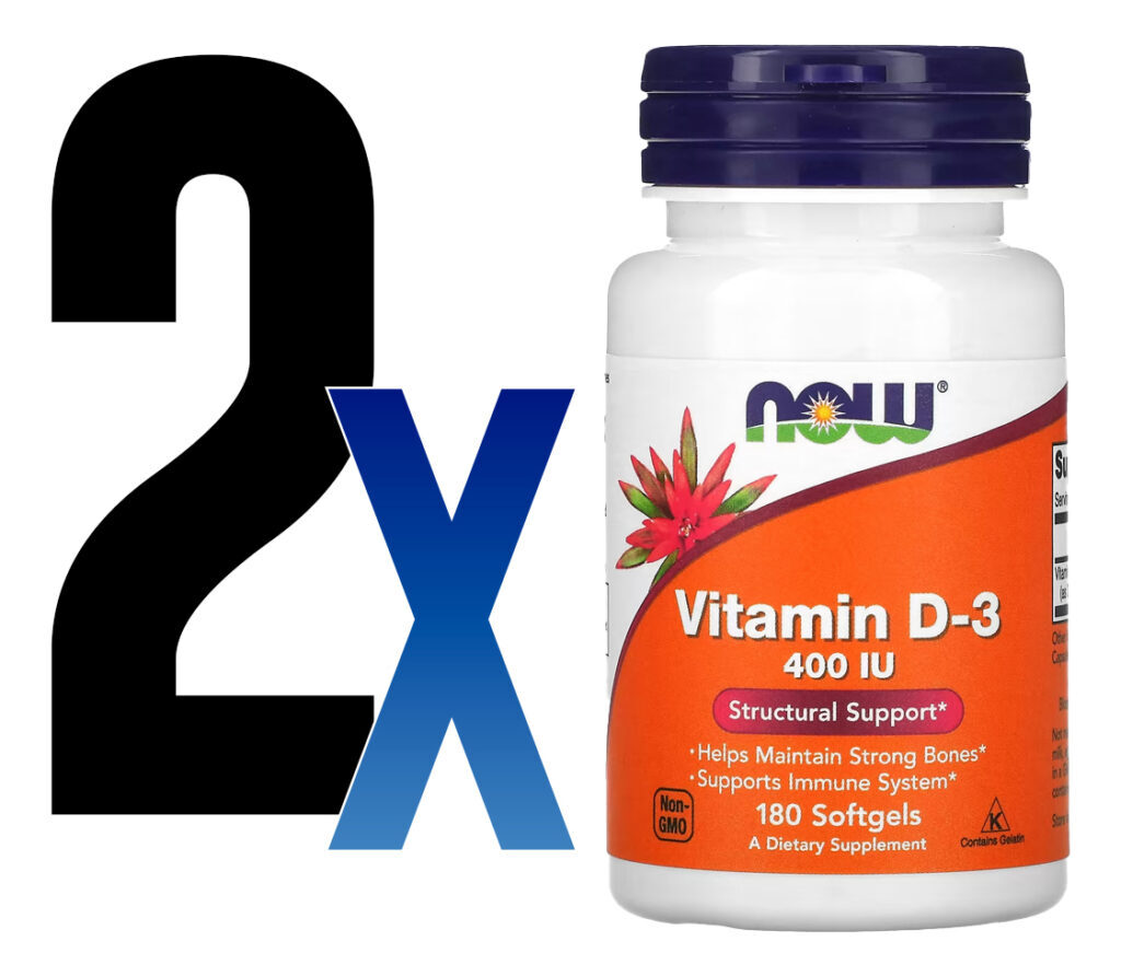 Vitamina D-3 Now Foods 400 Iu 180 Caps Softgels 2un - Imagem 2
