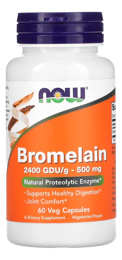 Bromelaína 500mg Now Foods 60 Cápsulas Importado