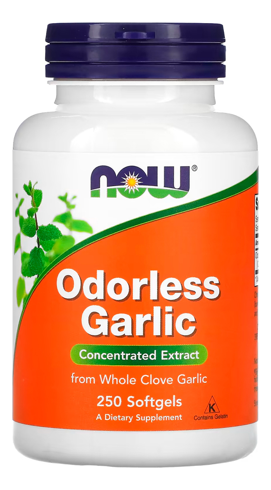 Extrato Alho Inodoro Now Foods 250 Soft Sabor N/a