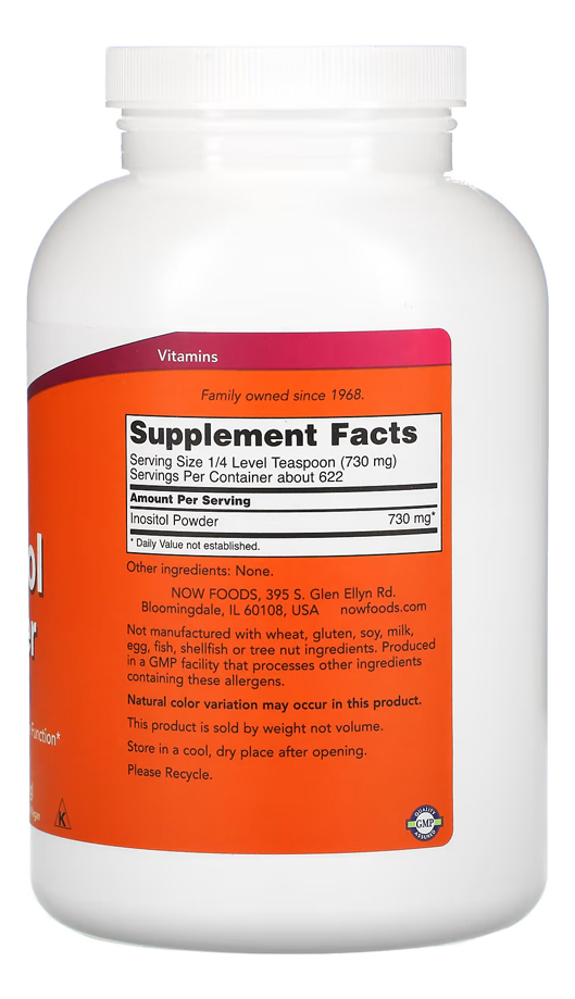 Pó De Inositol Now Foods Mio-inositol 454g Importado 5un - Imagem 3