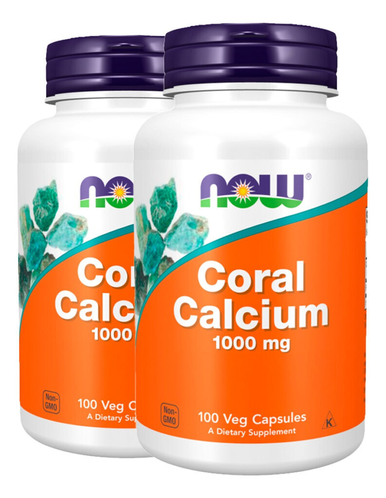 Coral Cálcio 1000mg 100 Cáps Importado 2un Now Foods