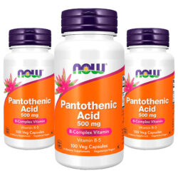 Ácido Pantotênico 500mg Now Foods Complexo B 100cap 3un