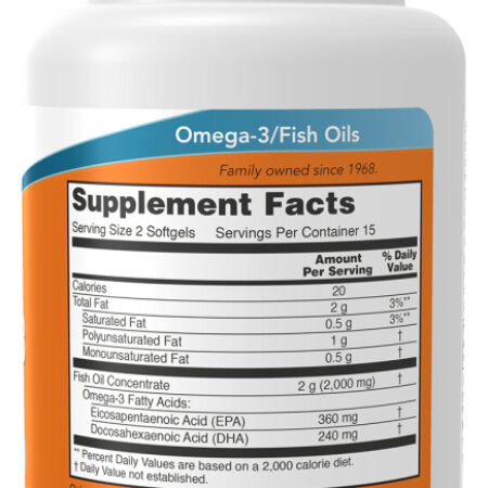 Ômega-3 1000mg 100 Cápsulas Softgels 180 Epa / 120 Dha Now Foods - Imagem 3