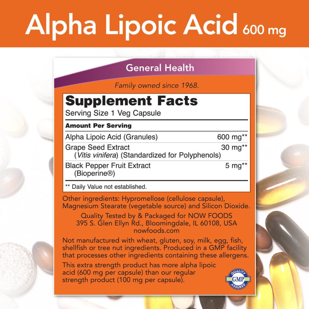 Ácido Alfa Lipóico, Força Extra 600 Mg, 120 Cápsulas Vegetai Sabor Without Flavor - Imagem 2