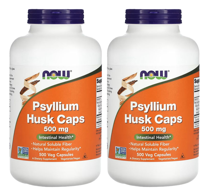 Fibra De Psyllium 500mg Now Foods Psyllium 500veg Caps 2un