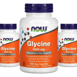 Glicina 1000mg Now Foods Glycine 100 Veg Caps 3un