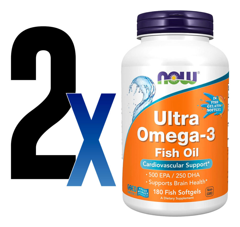Ultra Omega-3 Now Foods 500/250 Fish Gelatin 180 Softg 2un - Imagem 2