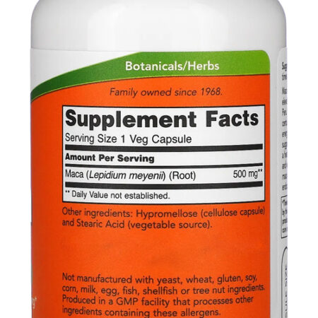 Maca Peruana 500mg Now Foods 100veg Caps Importado Eua/usa - Imagem 2