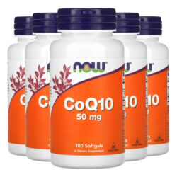 Coenzima Coq10 50mg Now Foods + Vit E 100soft Importado 5un