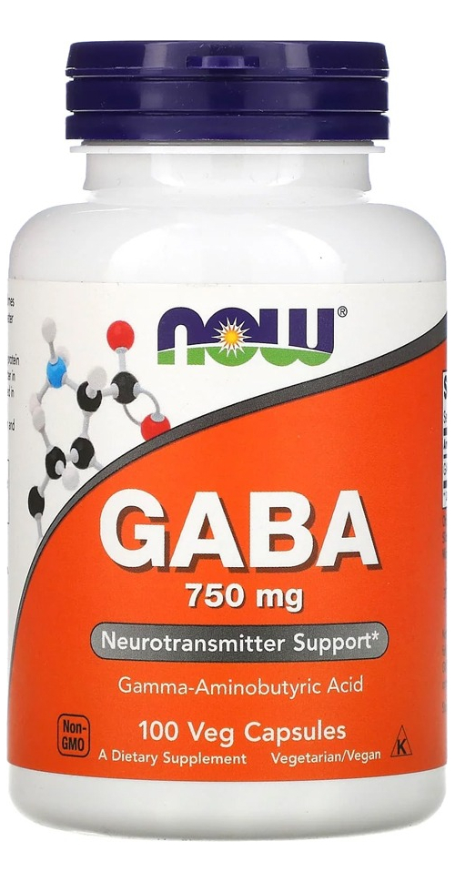 Ácido Gaba 750mg Now Foods 100 Veg Caps