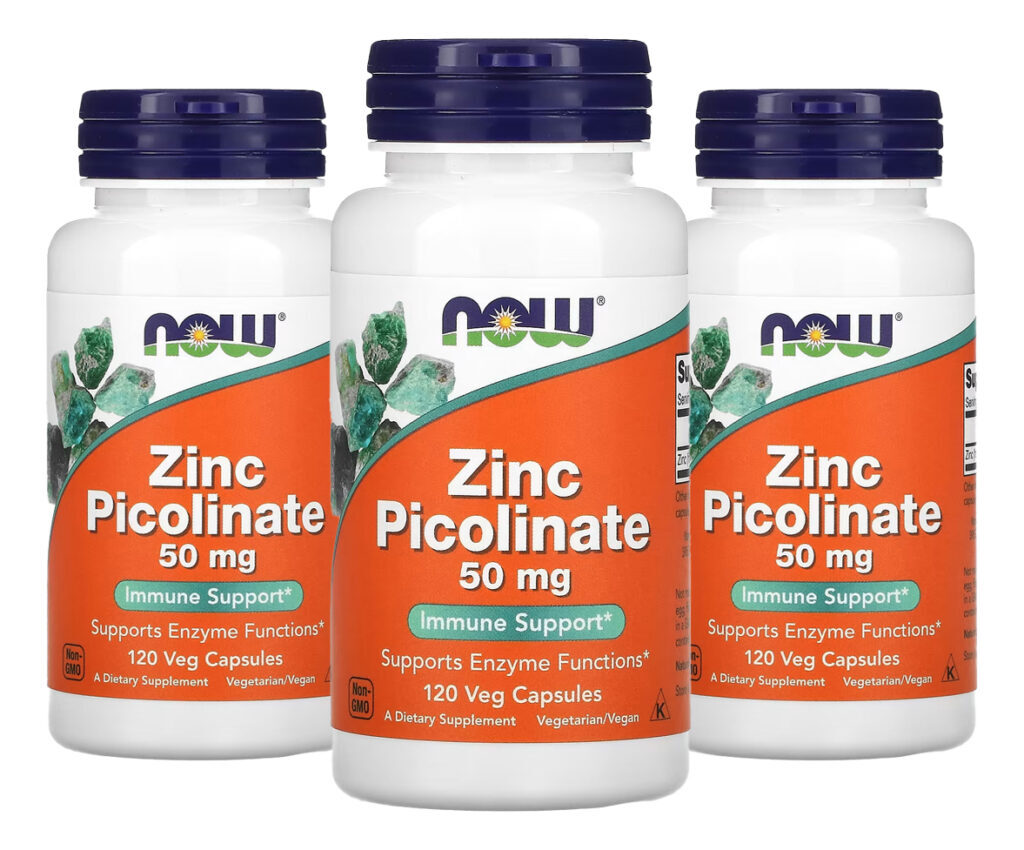 Zinco Picolinato 50mg Now Foods Zinc 120veg Caps 3un Sabor Sem Sabor
