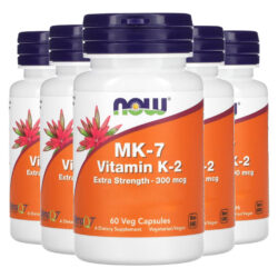 Mk-7 Vitamina K-2 300mcg Now Foods 60 Cápsulas Importado 5un