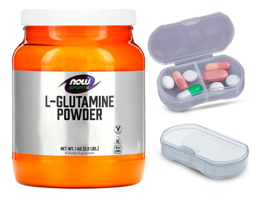 L-glutamina Em Pó Now Foods 1kg Pó Puro + Porta Cápsulas