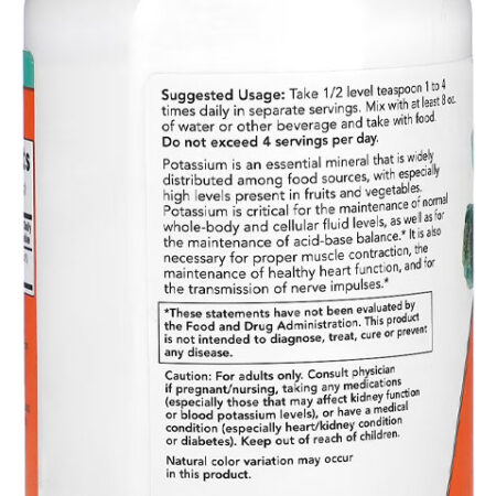 Potássio Gluconato Pó Now Foods 454 Gramas + Porta Cápsulas - Imagem 2
