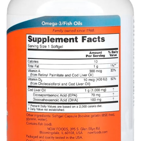 Óleo Fígado Bacalhau 1000mg 180 Soft Importado 4un Now Foods - Imagem 4