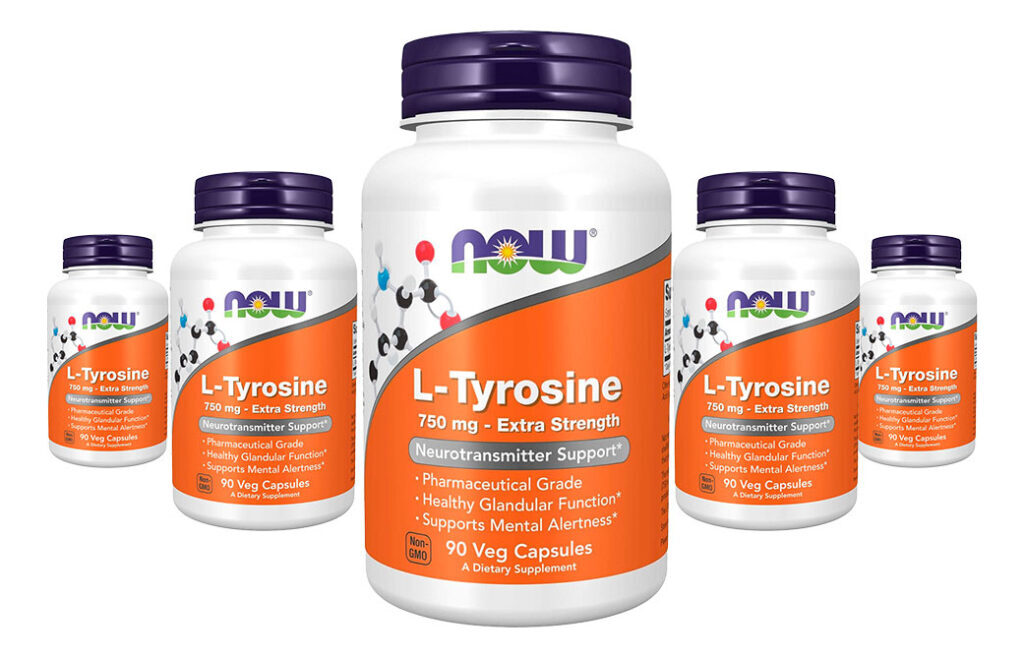 L-tirosina 750mg Now Foods L-tyrosine 90 Veg Caps 5un Sabor Sem Sabor