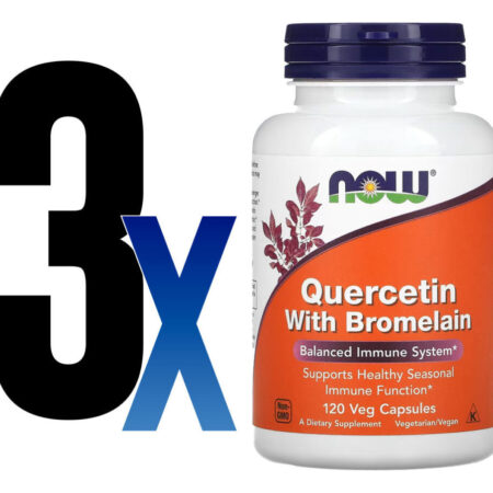 Quercetina 800mg Now Foods Bromelaína 120veg Cap 3un - Imagem 2