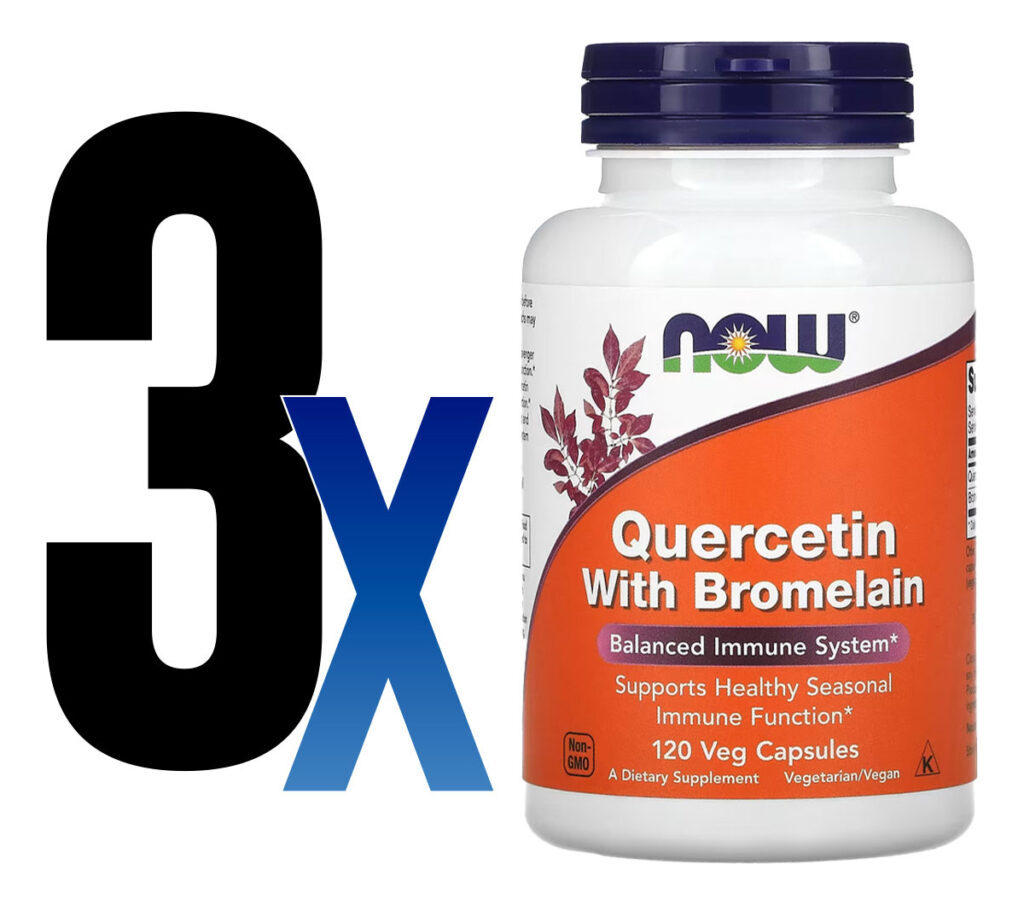 Quercetina 800mg Now Foods Bromelaína 120veg Cap 3un - Imagem 2