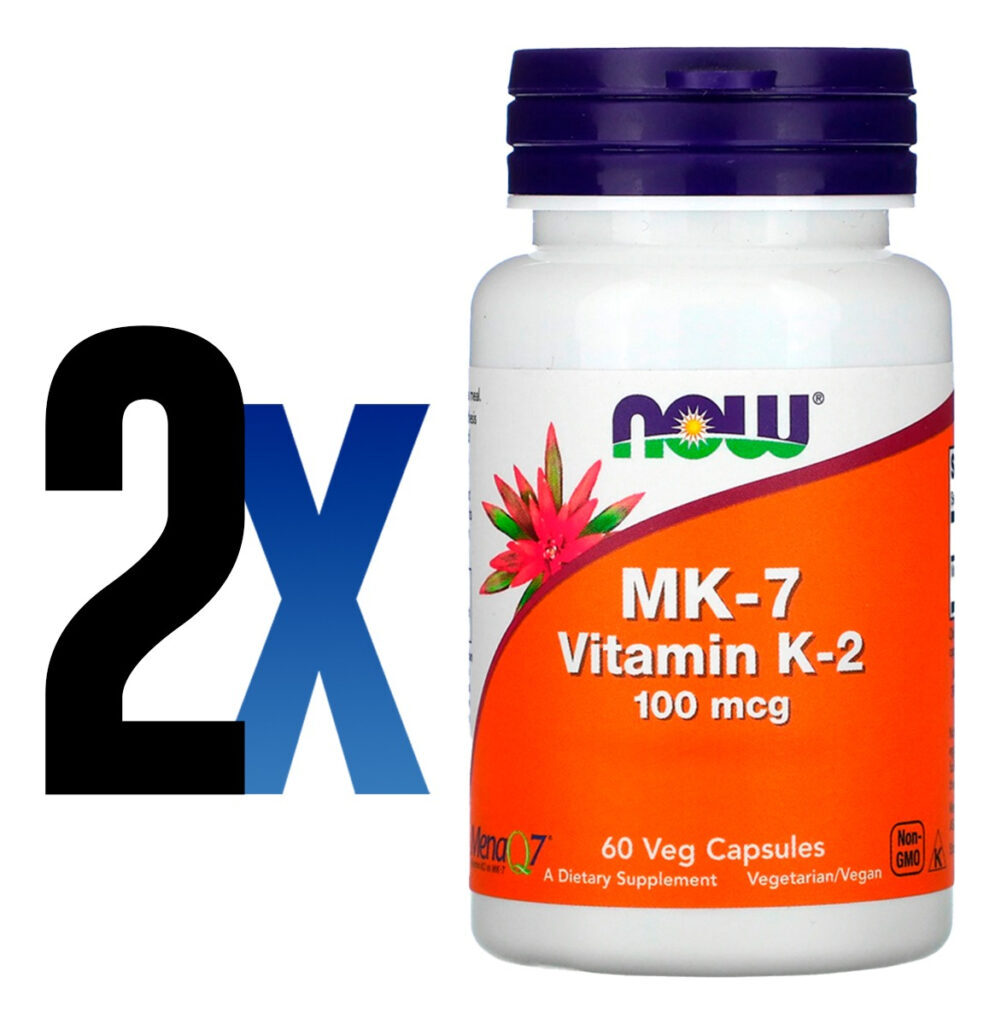 Mk-7 Vitamina K-2 100mcg 60 Veg Cáps Importado 2un Now Foods - Imagem 2
