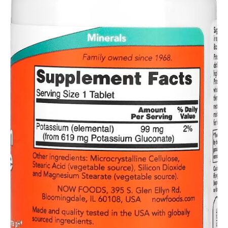 Gluconato De Potássio 99mg Now Foods 100 Tabs +porta Cápsula - Imagem 3