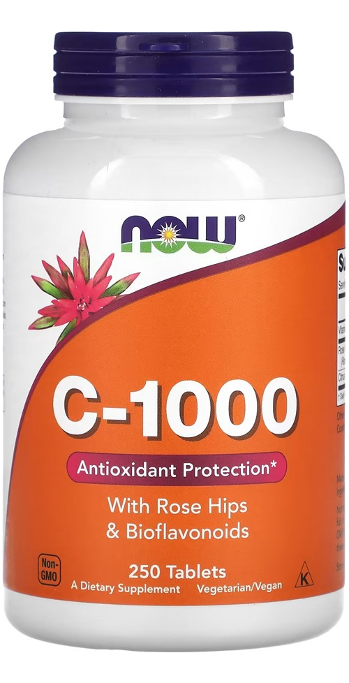 Vitamina C 1000mg E Rosa Mosqueta Now Foods 250tabls