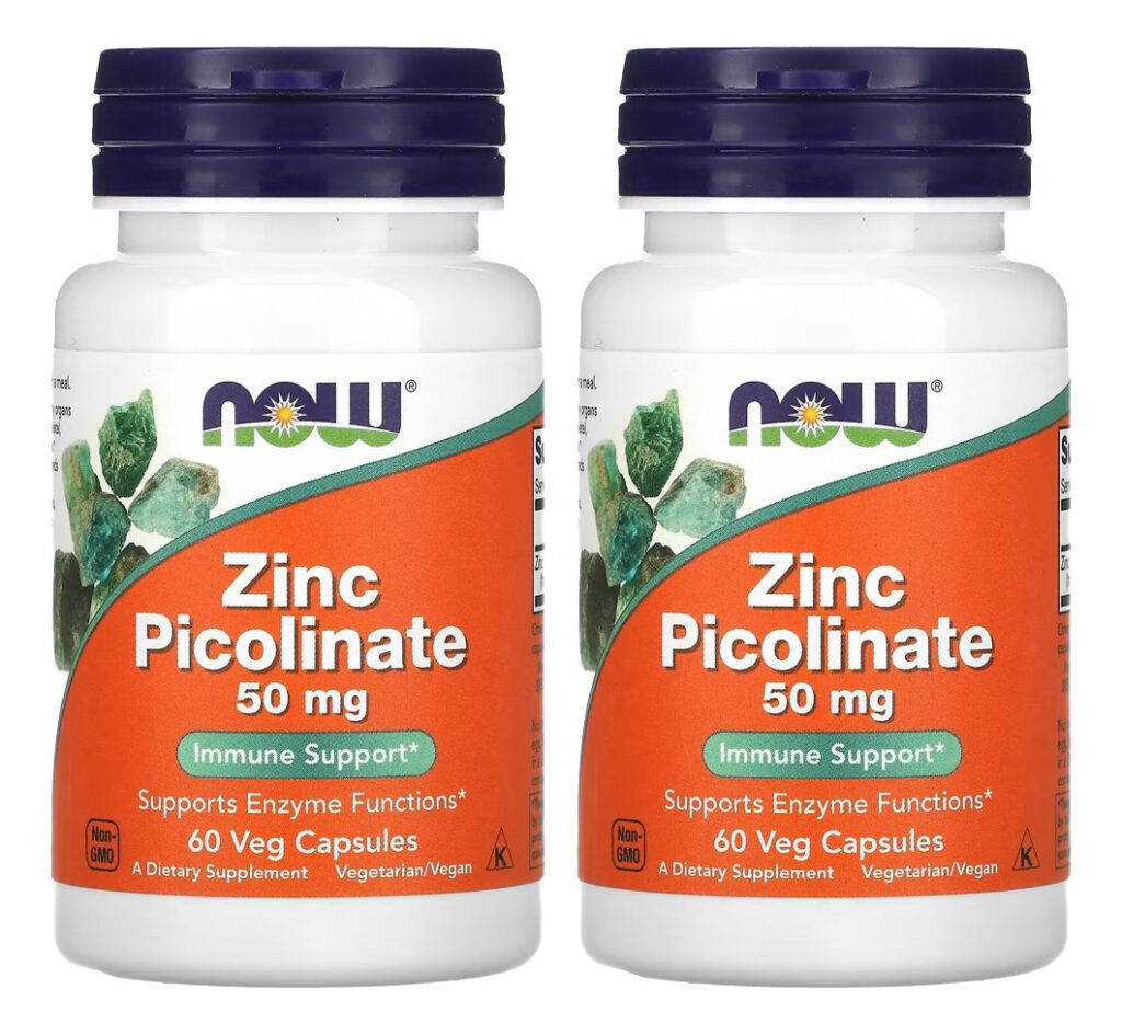 Zinco Picolinato 50mg Now Foods Zinc 60veg Caps 2un