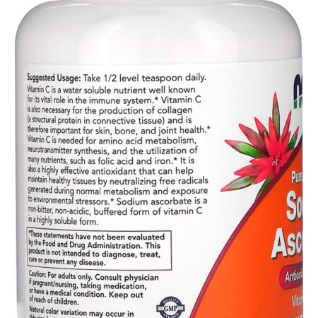 Ascorbato De Sódio 277g Puro Importado 2un Now Foods - Imagem 3