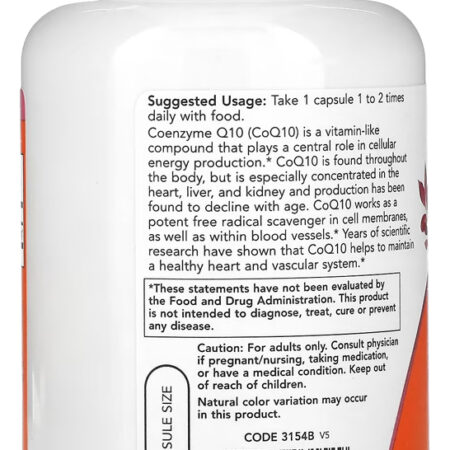 Coenzima Coq10 60mg Now Foods 180 Cápsulas Importado 5un - Imagem 4