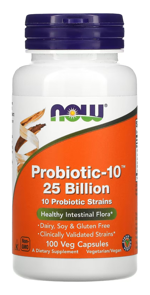 Probiotic-10 25 Billion Now Foods 100capsulas Veg Eua/usa