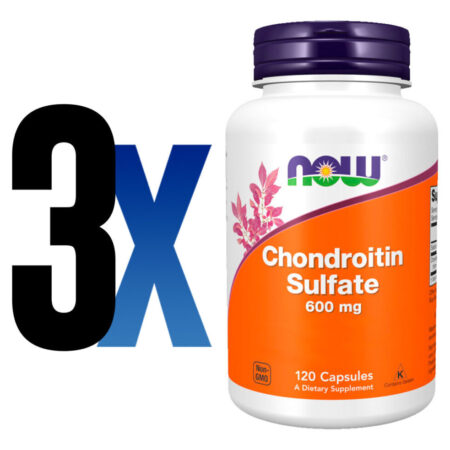 Sulfato Condroitina 600mg Now Foods 120cáps Importado 3un - Imagem 2