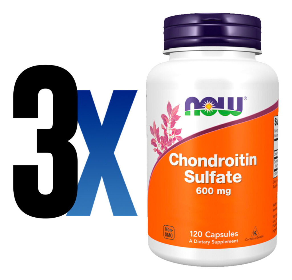 Sulfato Condroitina 600mg Now Foods 120cáps Importado 3un - Imagem 2