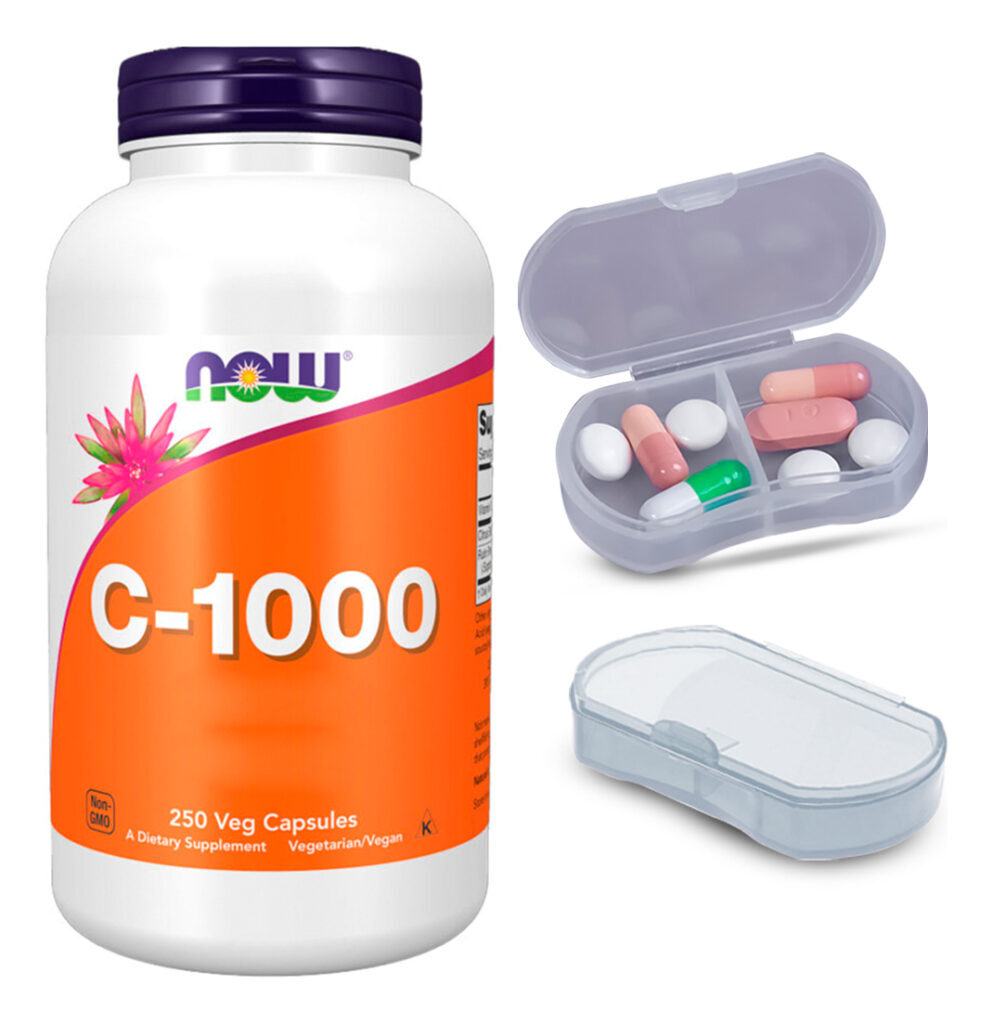 Vitamina C Bioflavonóides Now Foods 250cáps + Porta Cápsulas