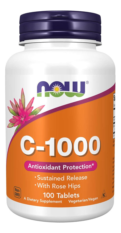 Vitamina C 1000mg Now Foods C-1000 Rosa Mosqueta 100tabs 4un - Imagem 3