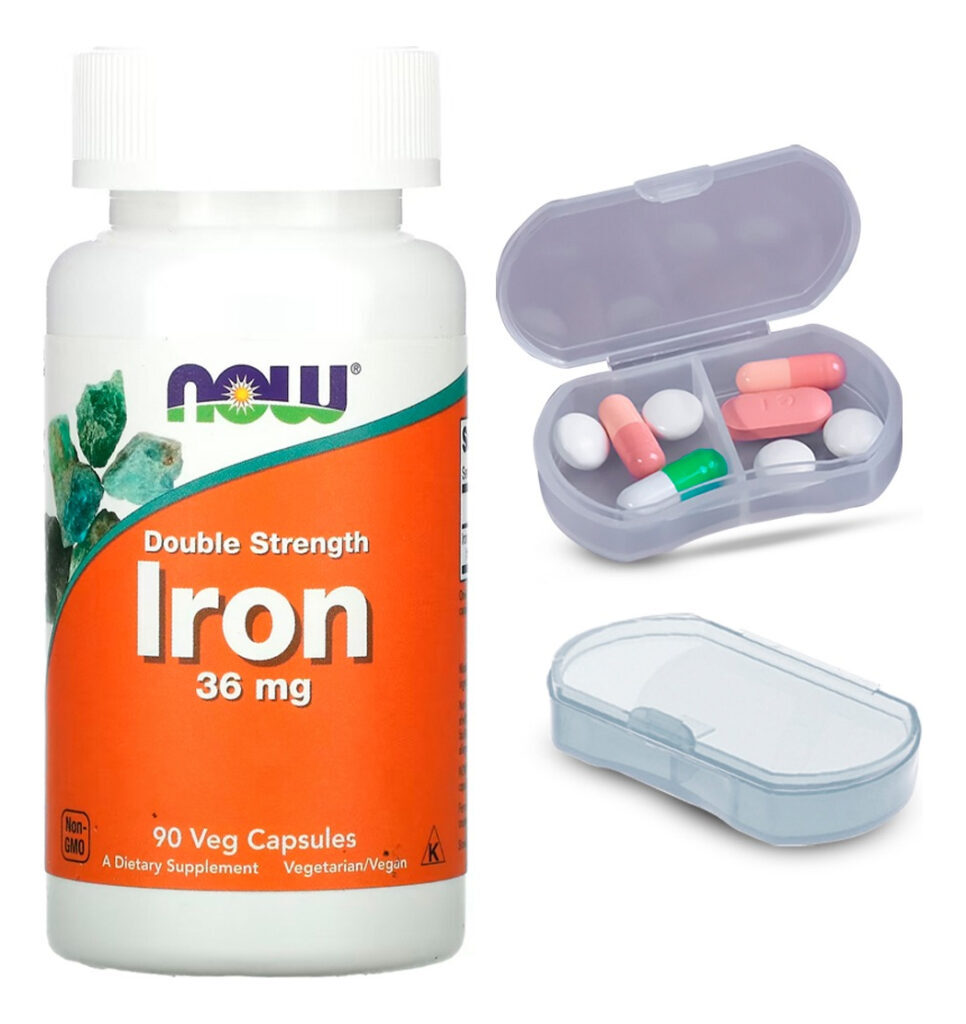 Bisglicinato De Ferro 36mg Now Foods 90cáps + Porta Cápsulas