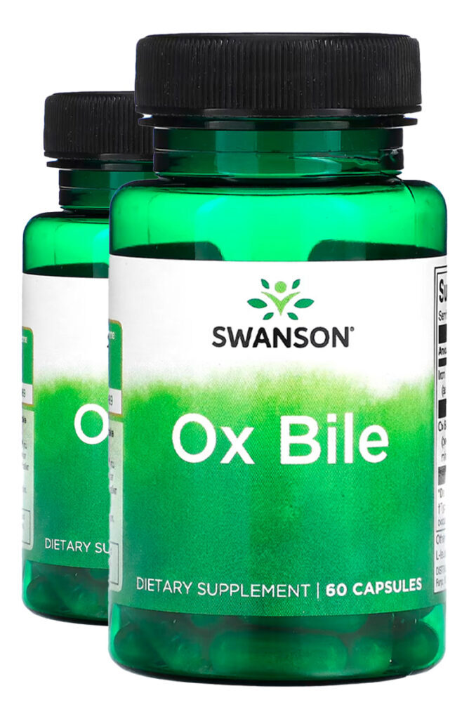 Bile De Boi Ox Bile 90mg Swanson Padronizado 60 Cápsulas 2un