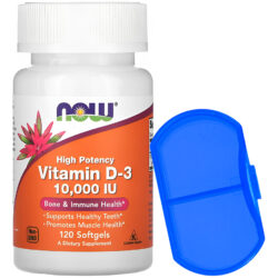 Vitamina D3 Now Foods 120 Softgels + Porta Cáps