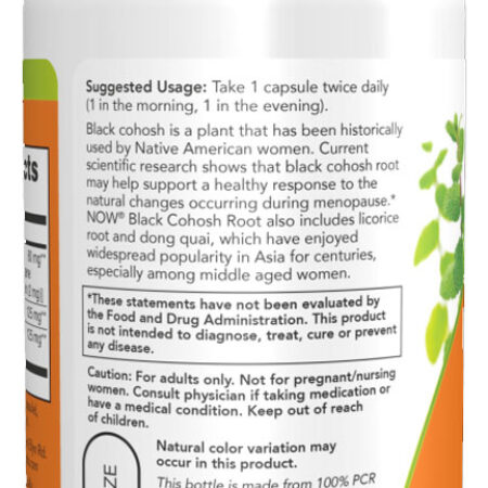 Black Cohosh Root 80mg Now Foods 90 Veg Cáps Importado 5un - Imagem 4